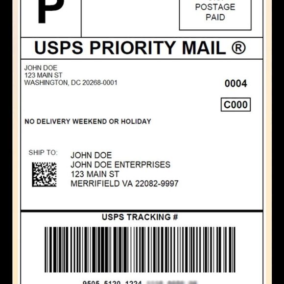 shipping label   - Picture 1 of 1